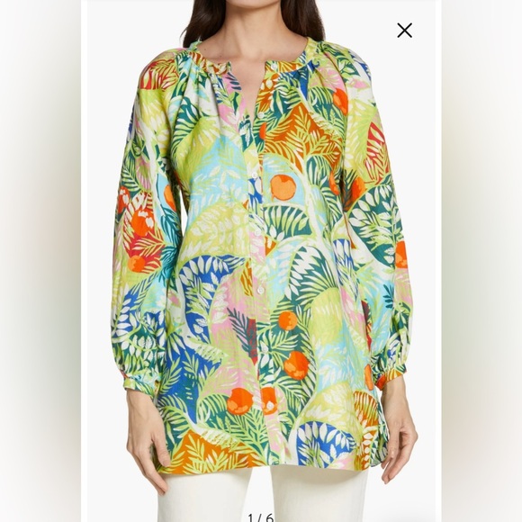 STAUD
Vincent Linen Long Sleeve Tunic In Capri M - Picture 1 of 14